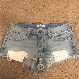 low rise super short ripped denim shorts